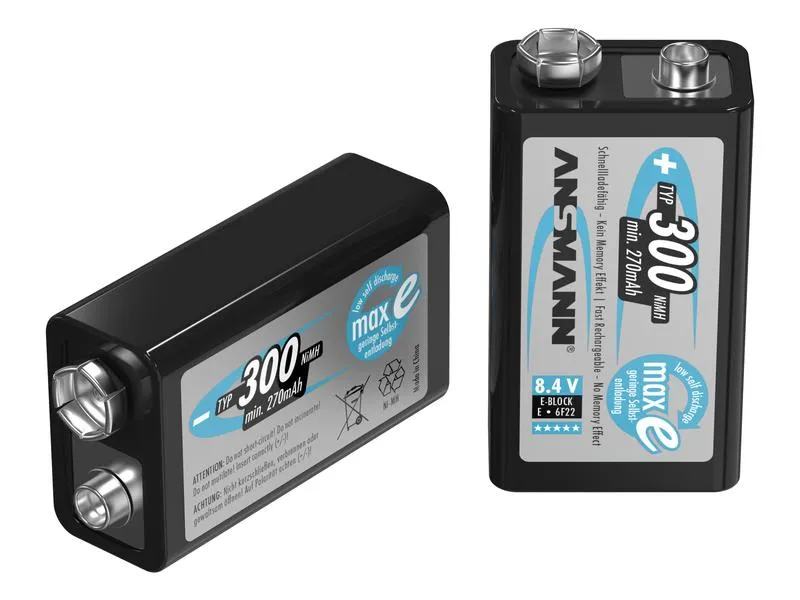 Ansmann Akku 9V E-Block Typ 300 Blister 270 mAh