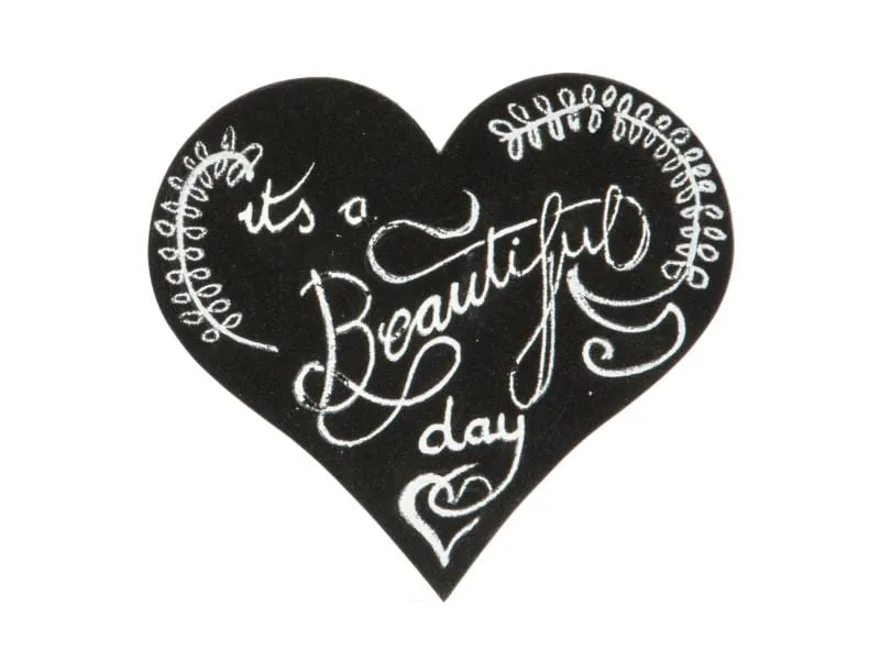 Securit Kreidetafel Silhouette Heart mit Klett, Schwarz
