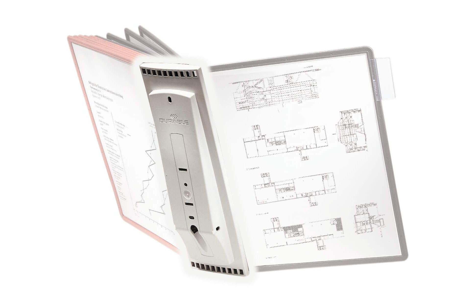 DURABLE Dokumentenhalter Sherpa Wandelement Grau DURABLE Dokumentenhalter Sherpa Wandelement Grau