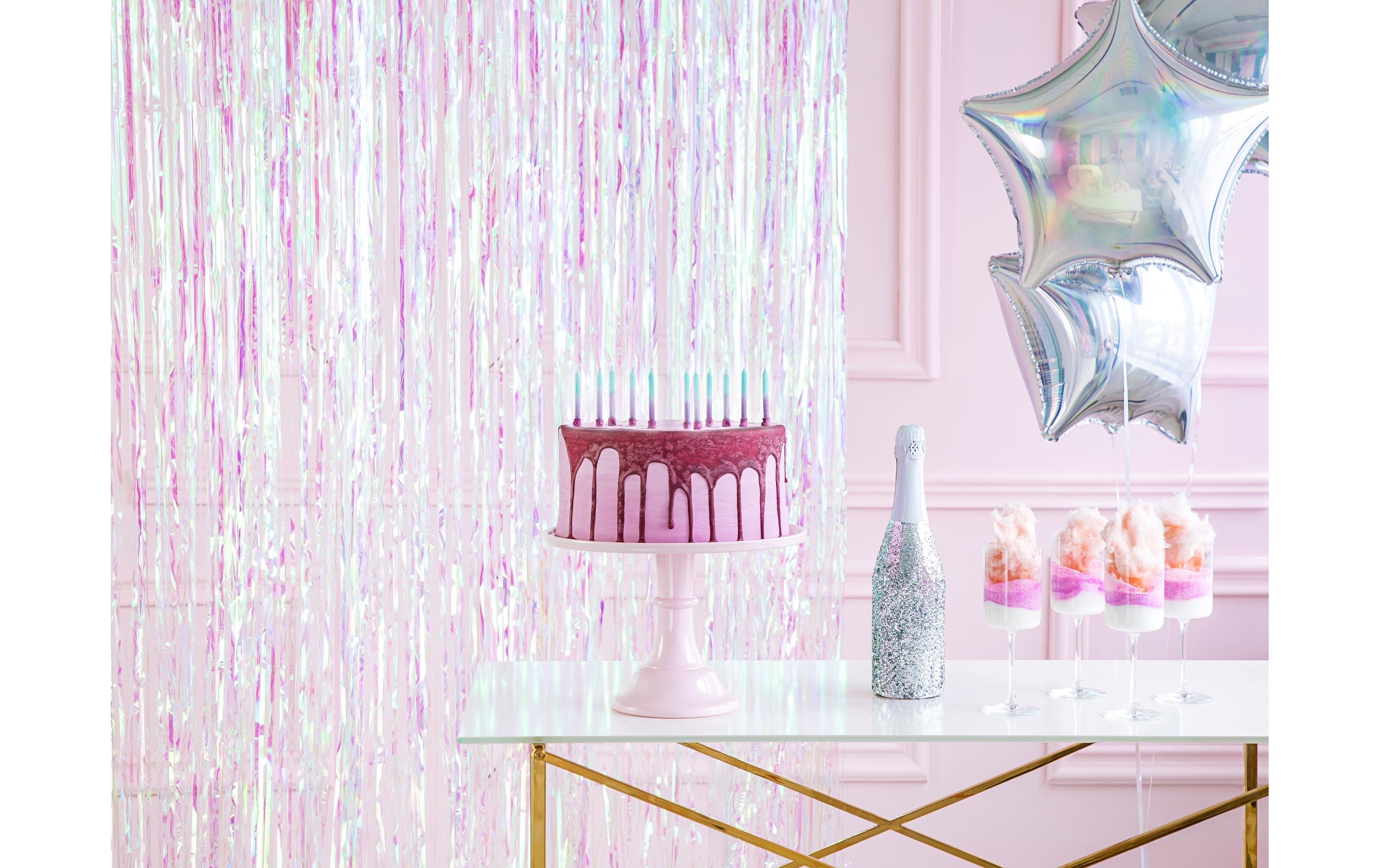 Partydeco Partyaccessoire Vorhang 90 x 250 cm, Opal