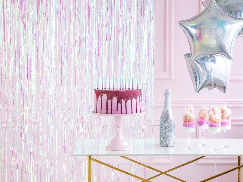 Partydeco Partyaccessoire Vorhang 90 x 250 cm, Opal