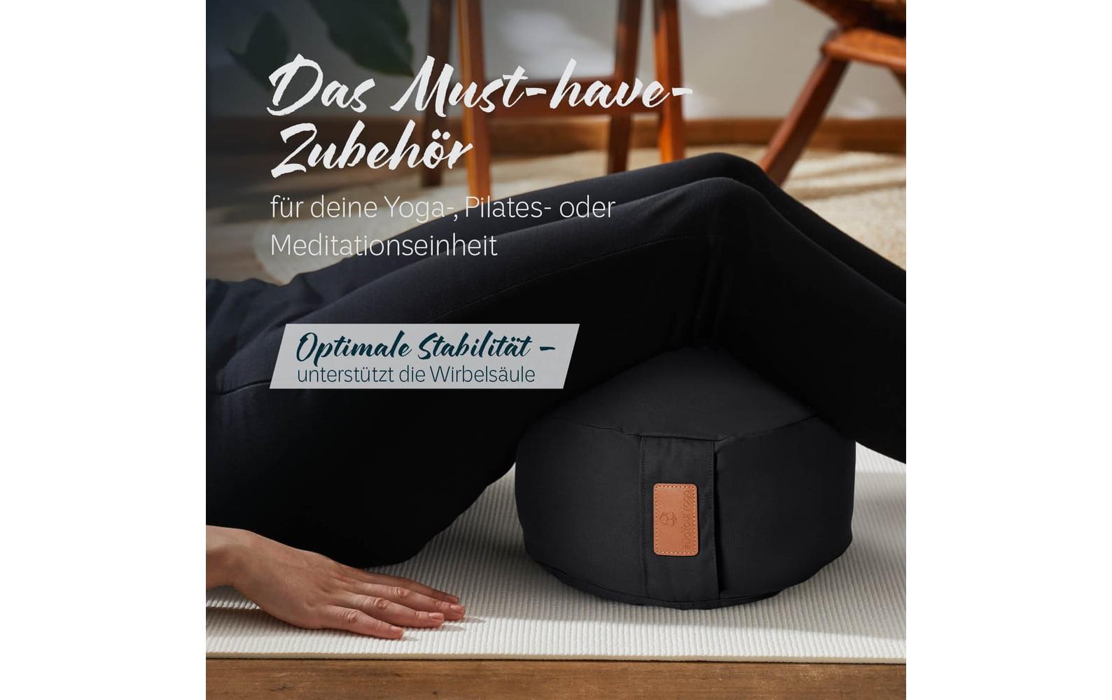 DoYourYoga Yoga-Kissen Vishnu Dinkelspelz, Schwarz