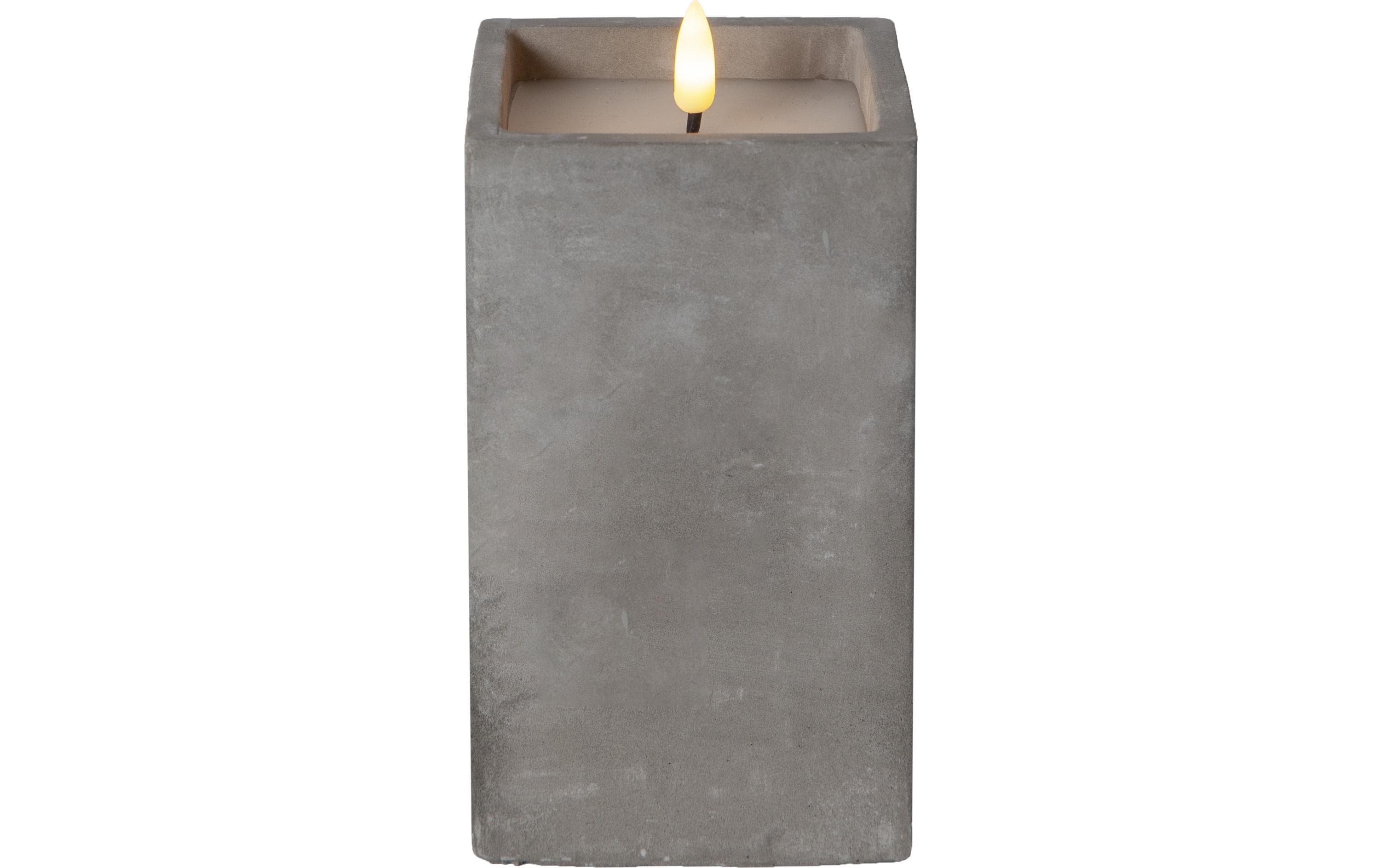 Star Trading LED-Kerze Flamme Cem, 9 x 9 x 16.5 cm, Grau