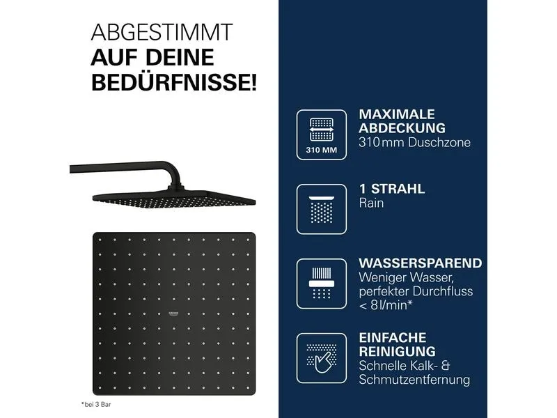 GROHE Mono 310 Cube 31 x 31 cm quadratisch schwarz GROHE Mono 310 Cube 31 x 31 cm quadratisch schwarz