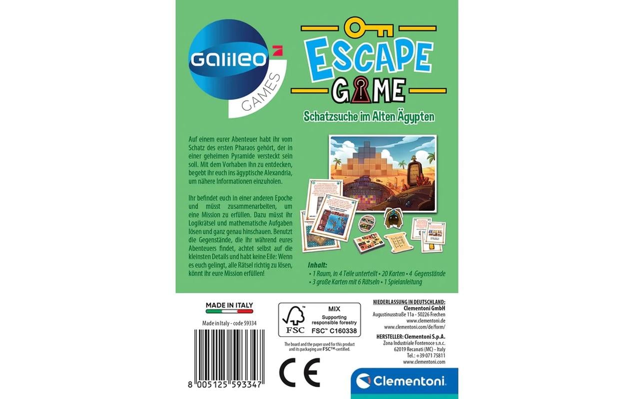 Clementoni Escape Game – Schatzsuche im Alten Ägypten