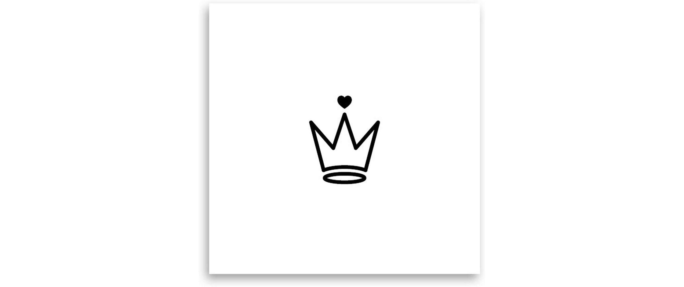 minink Tattoo Krone mit Herz Grösse: S (1.2 cm x 1.6 cm)