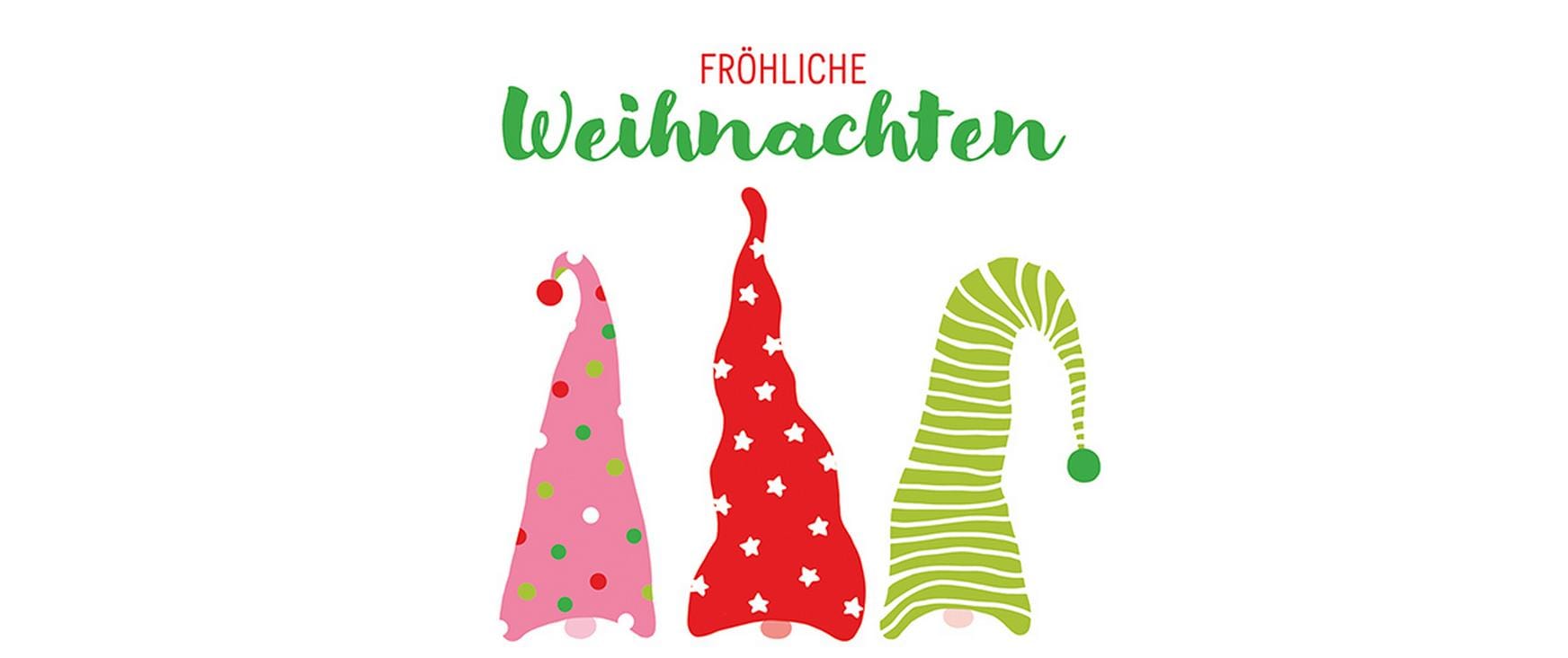 Braun + Company Weihnachtsservietten Wichtelmützen Mehrfarbig, 20 Stück
