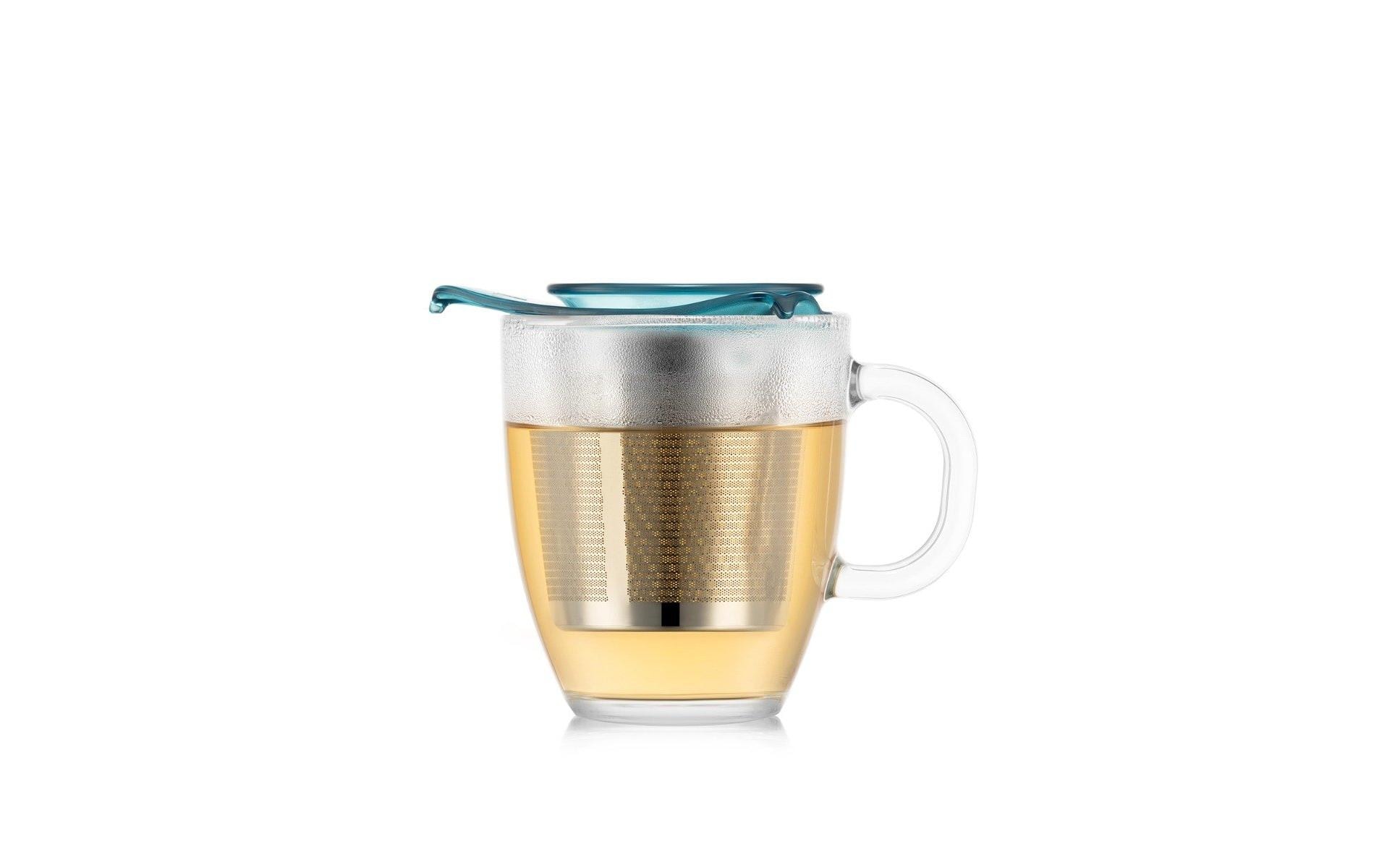 Bodum Teetasse Yo-Yo Set Transparent/ Ice Blue, 0.35 l