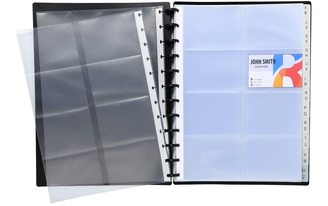 Exacompta Visitenkartenbuch für 192 Visitenkarten, Schwarz