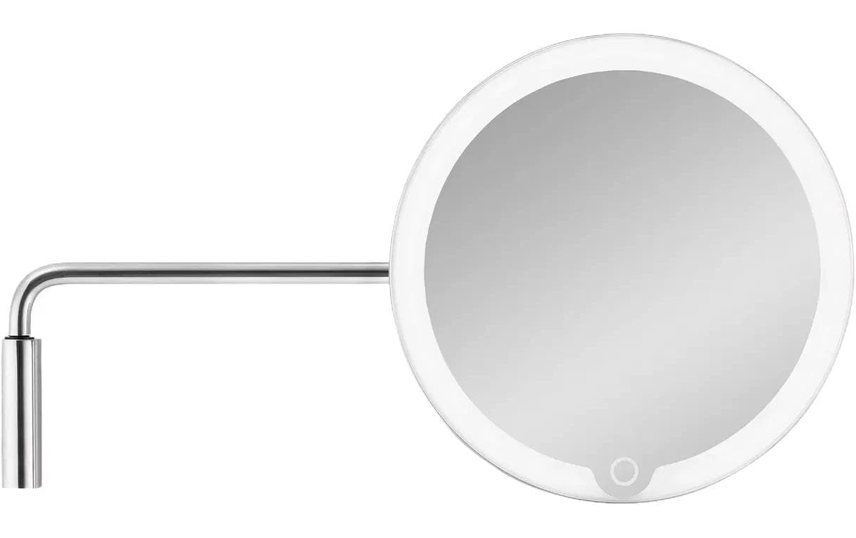 Blomus Kosmetikspiegel LED MODO mit Wandhalterung, Silber matt