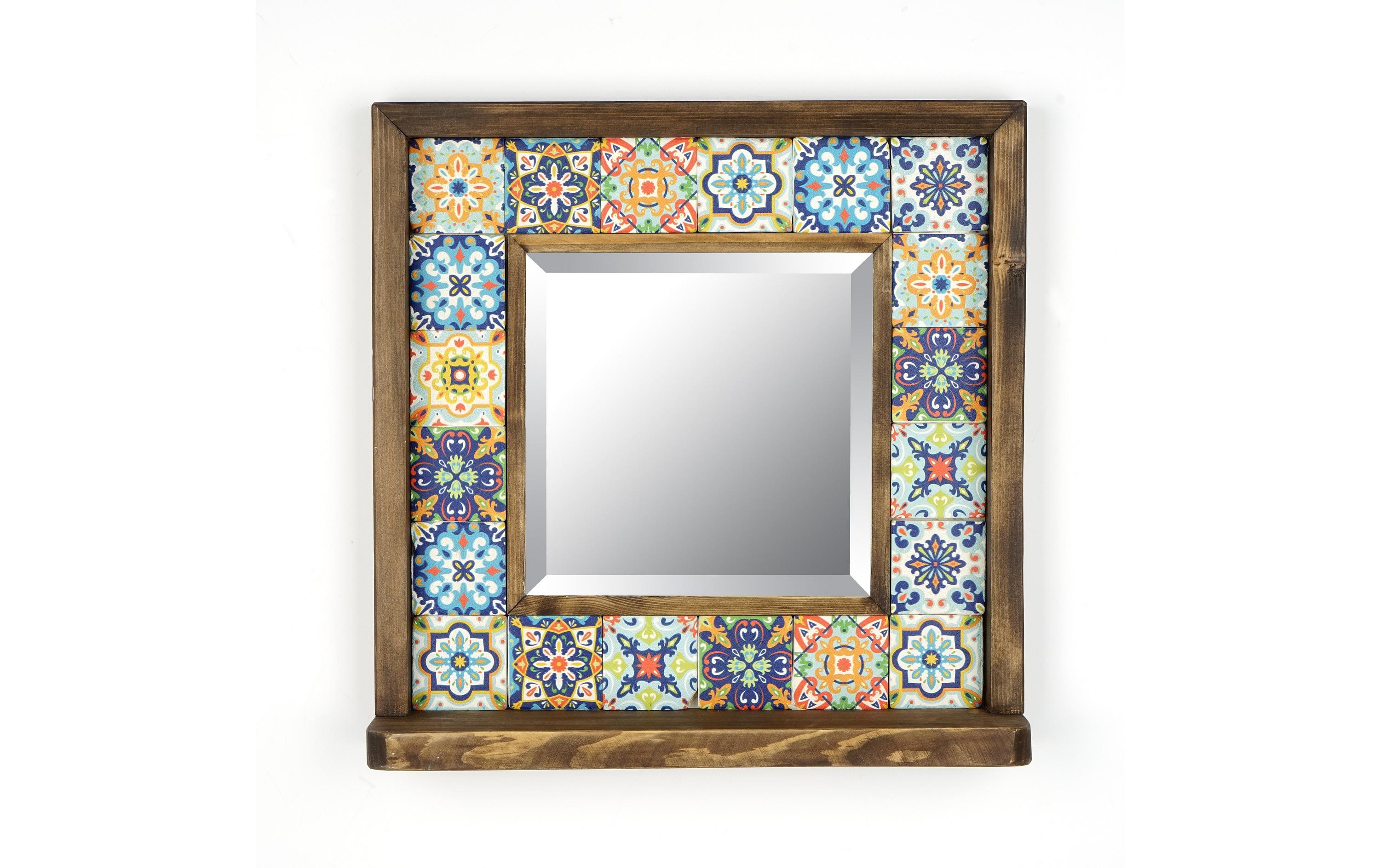 Woody Fashion Spiegel Sto016 32.5 x 33 cm, Mehrfarbig