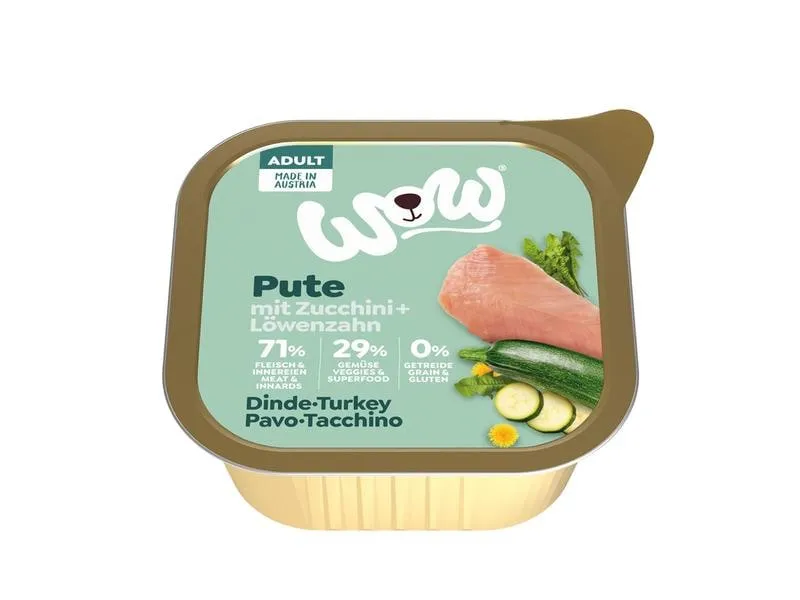 WOW Nassfutter Adult Truthahn Schale, 11 x 150 g WOW Nassfutter Adult Truthahn Schale, 11 x 150 g