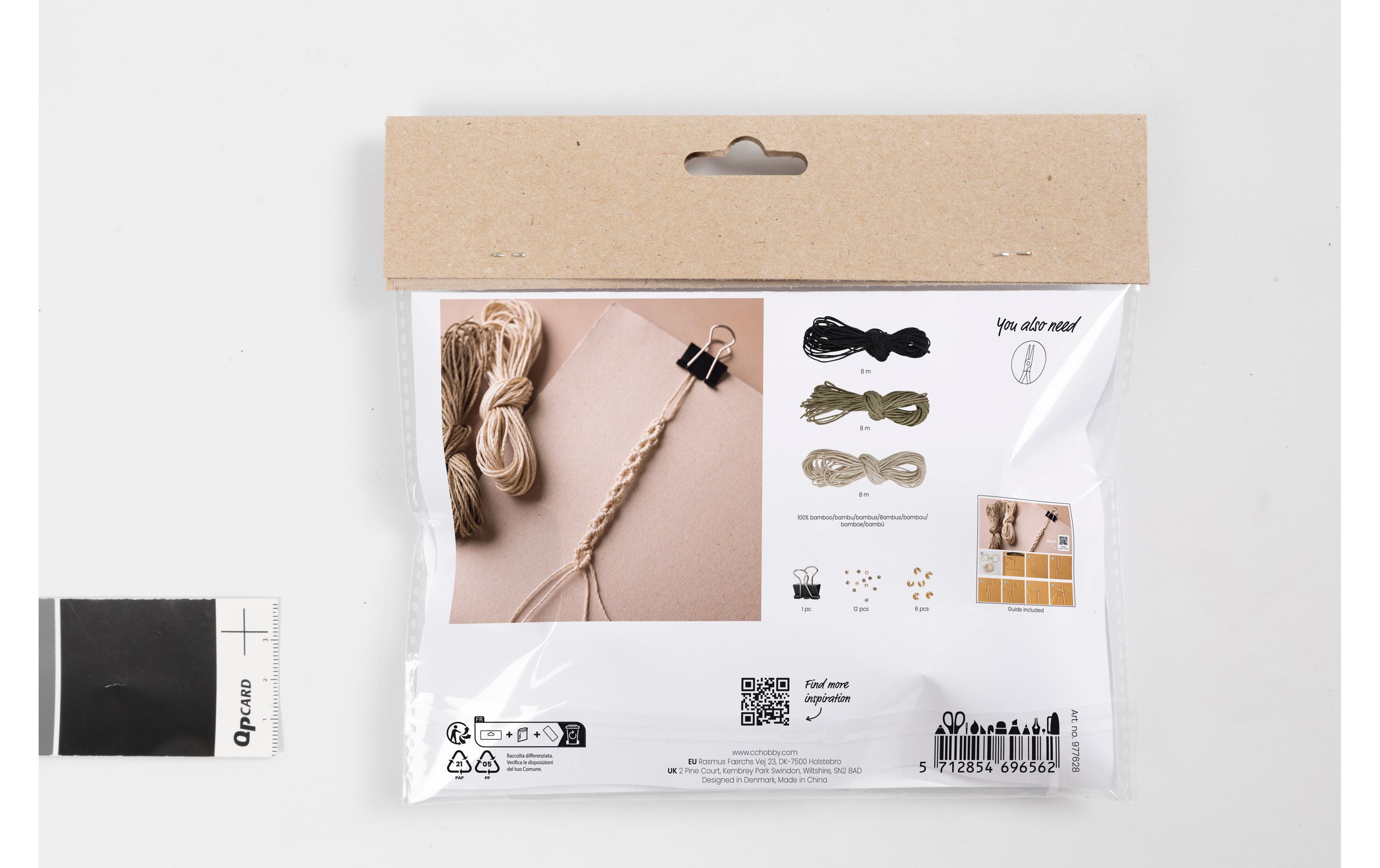 Creativ Company Bastelset Macramé Armband Schwarz/Olivbraun/Beige