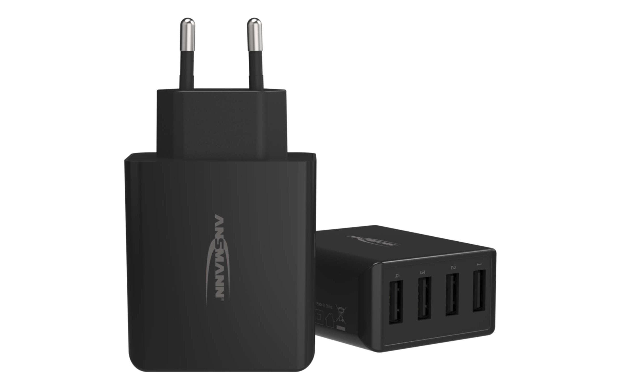 Ansmann USB-Wandladegerät Home Charger HC430, 4x USB, 30 W, Schwarz Ansmann USB-Wandladegerät Home Charger HC430, 4x USB, 30 W, Schwarz