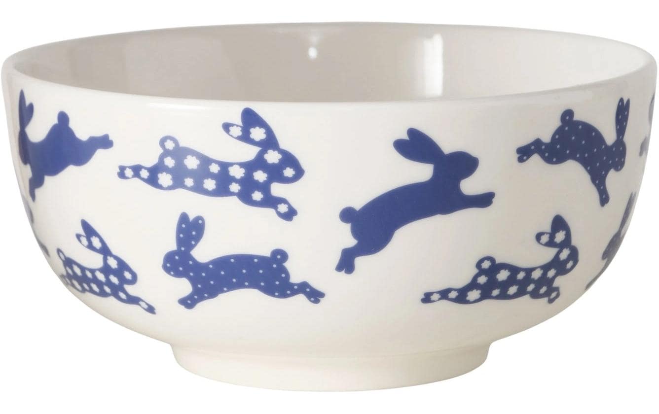 Boltze Schale Charly 6.5 x 14 cm, Weiss/Blau