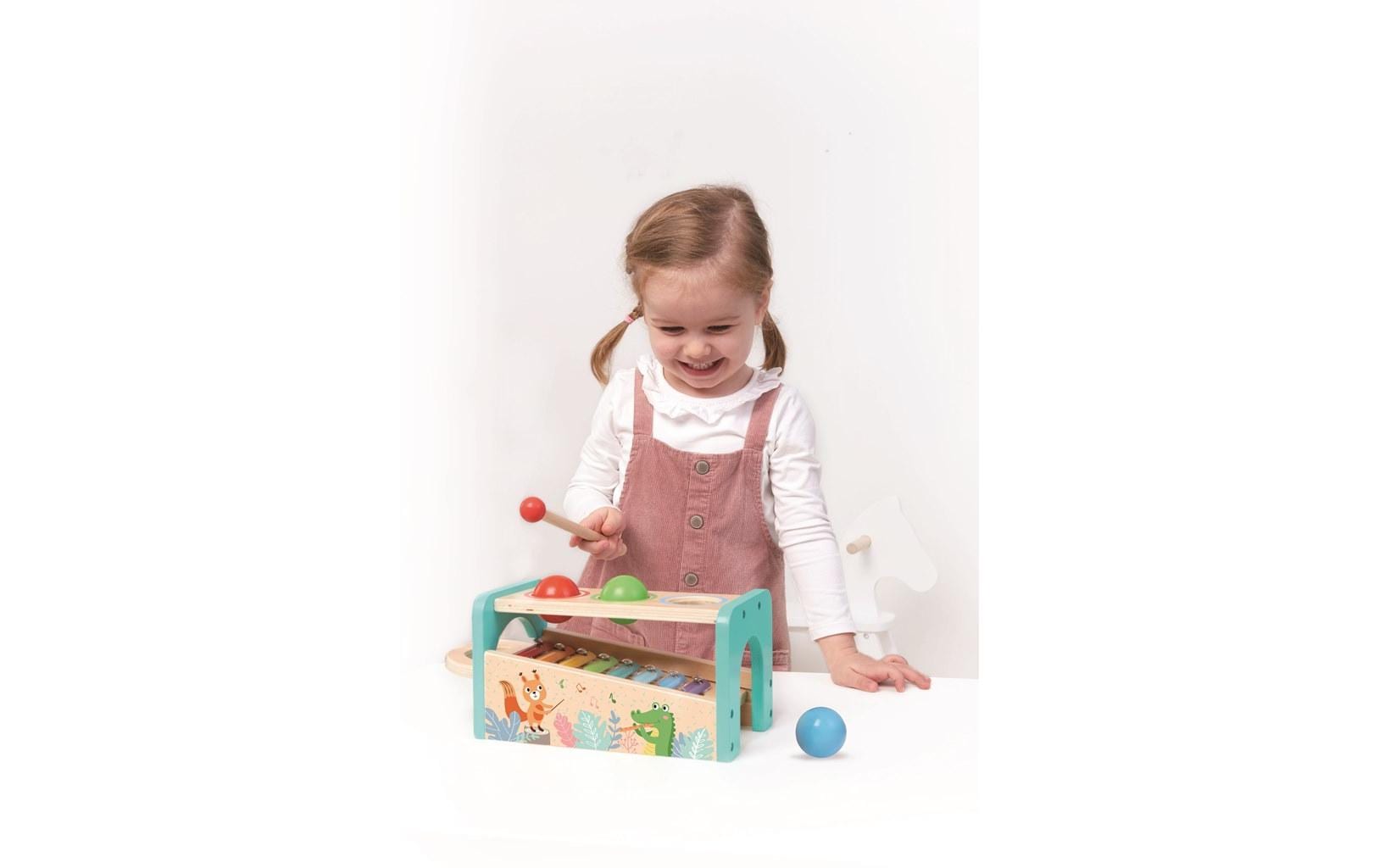 Spielba Holzspielwaren Musikspielzeug Hammerspiel mit Xylofon Spielba Holzspielwaren Musikspielzeug Hammerspiel mit Xylofon