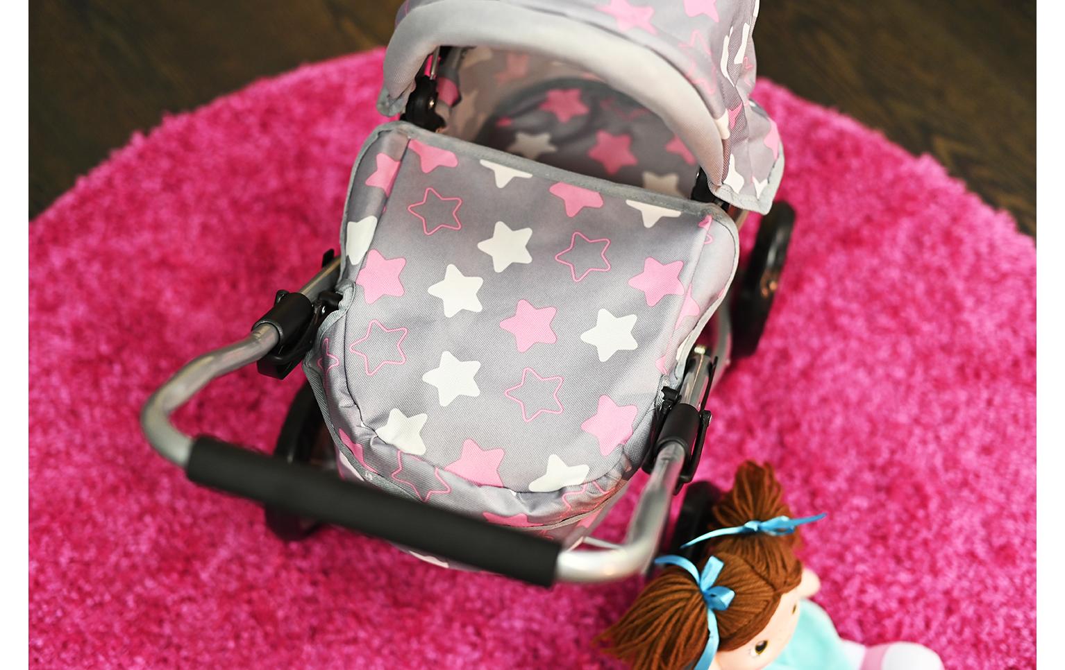 Knorrtoys Puppenbuggy Mini Lilli Star Grey Pink