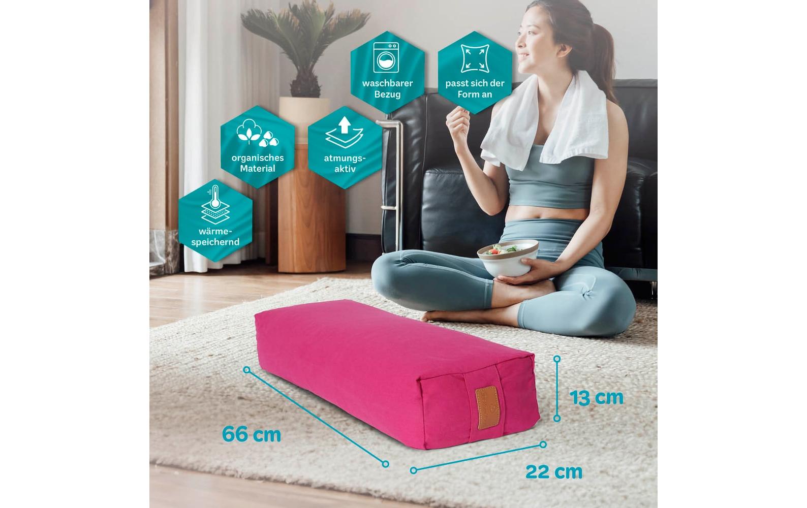 DoYourYoga Yoga-Bolster Paravati Bio-Dinkelspelz, Pink