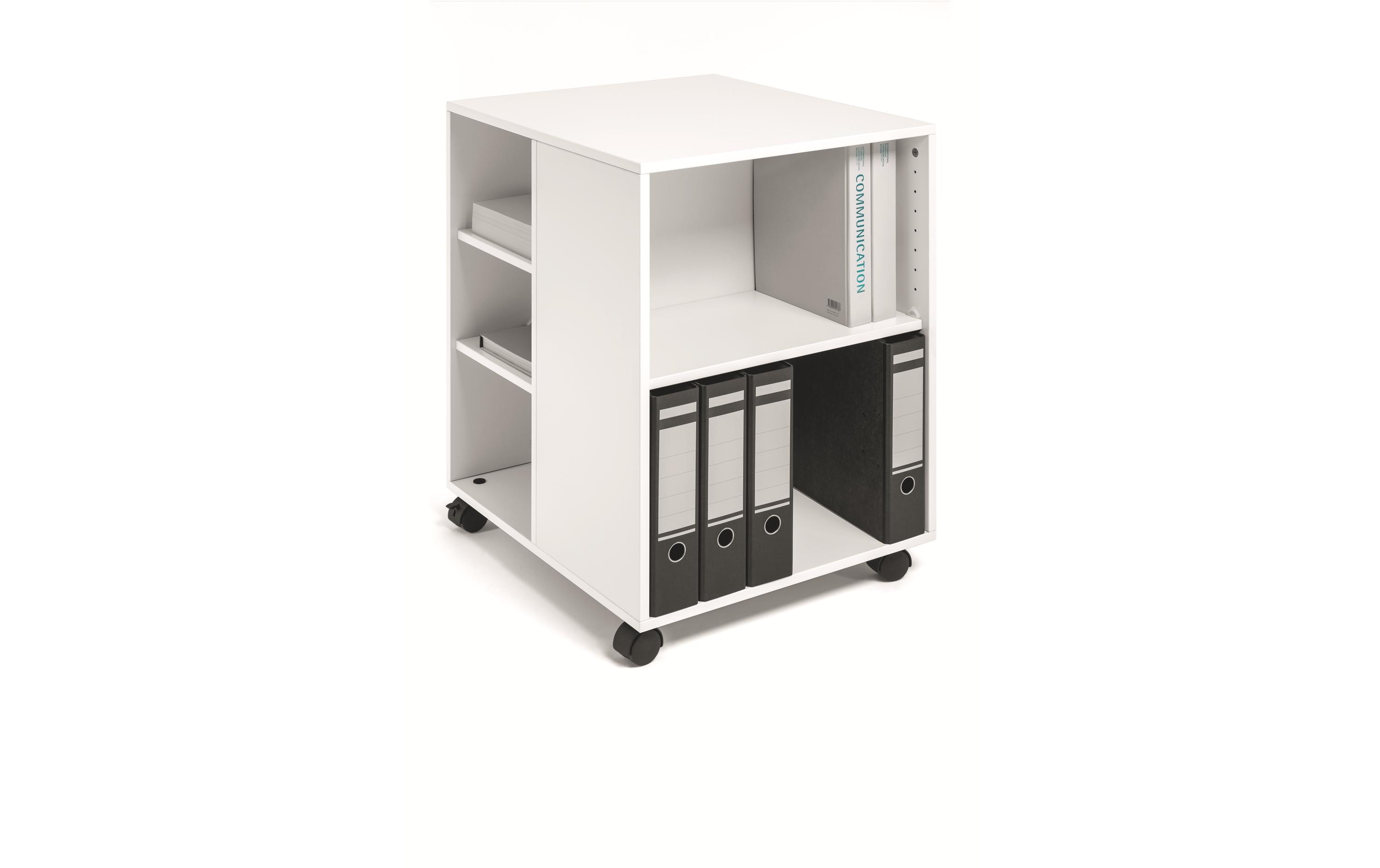 DURABLE Multifunktionswagen 74/59 3-seitig offen, 6 Böden, Weiss DURABLE Multifunktionswagen 74/59 3-seitig offen, 6 Böden, Weiss