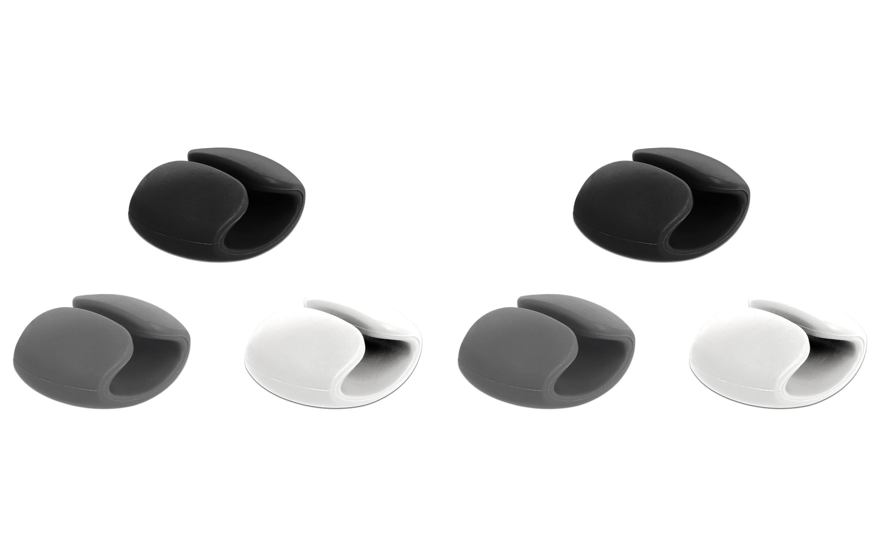 Delock Kabel-Clip 14 mm, 3x2 Stück, weiss, grau, schwarz