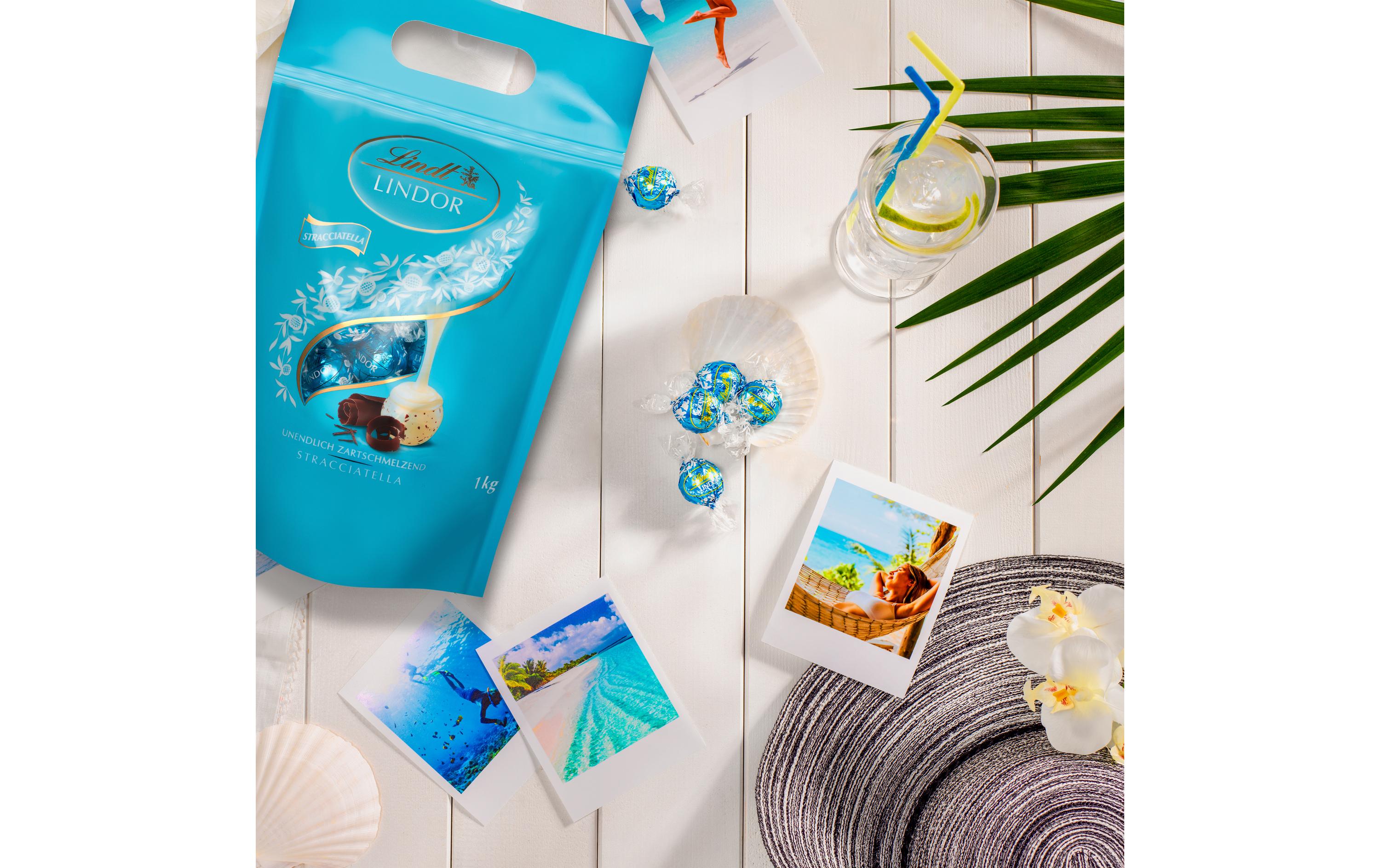 Lindt Schokoladen-Pralinen Lindor Kugeln Stracciatella 1000 g