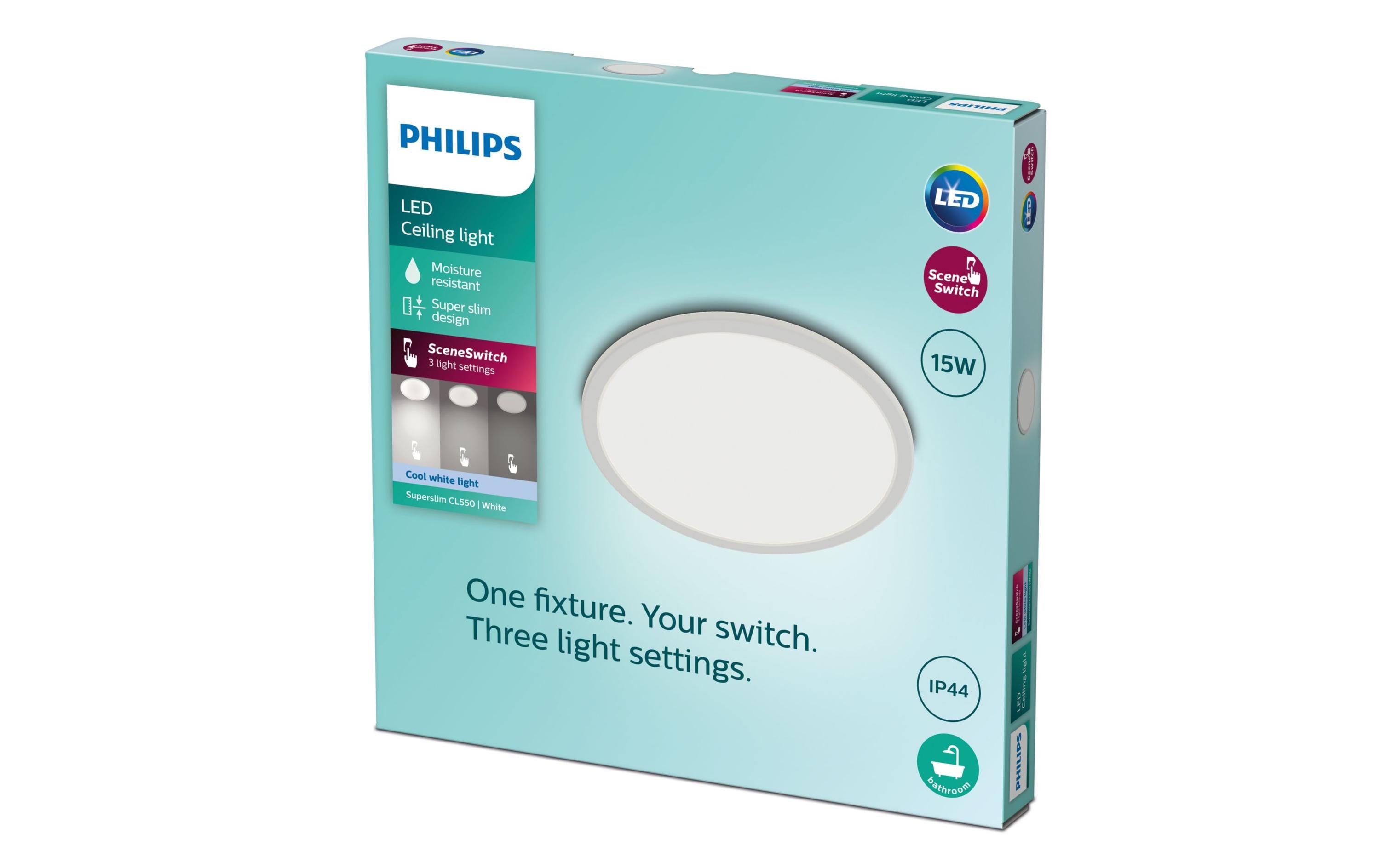 Philips Deckenleuchte LED SceneSwitch CL550 IP44 1500 lm 4000K