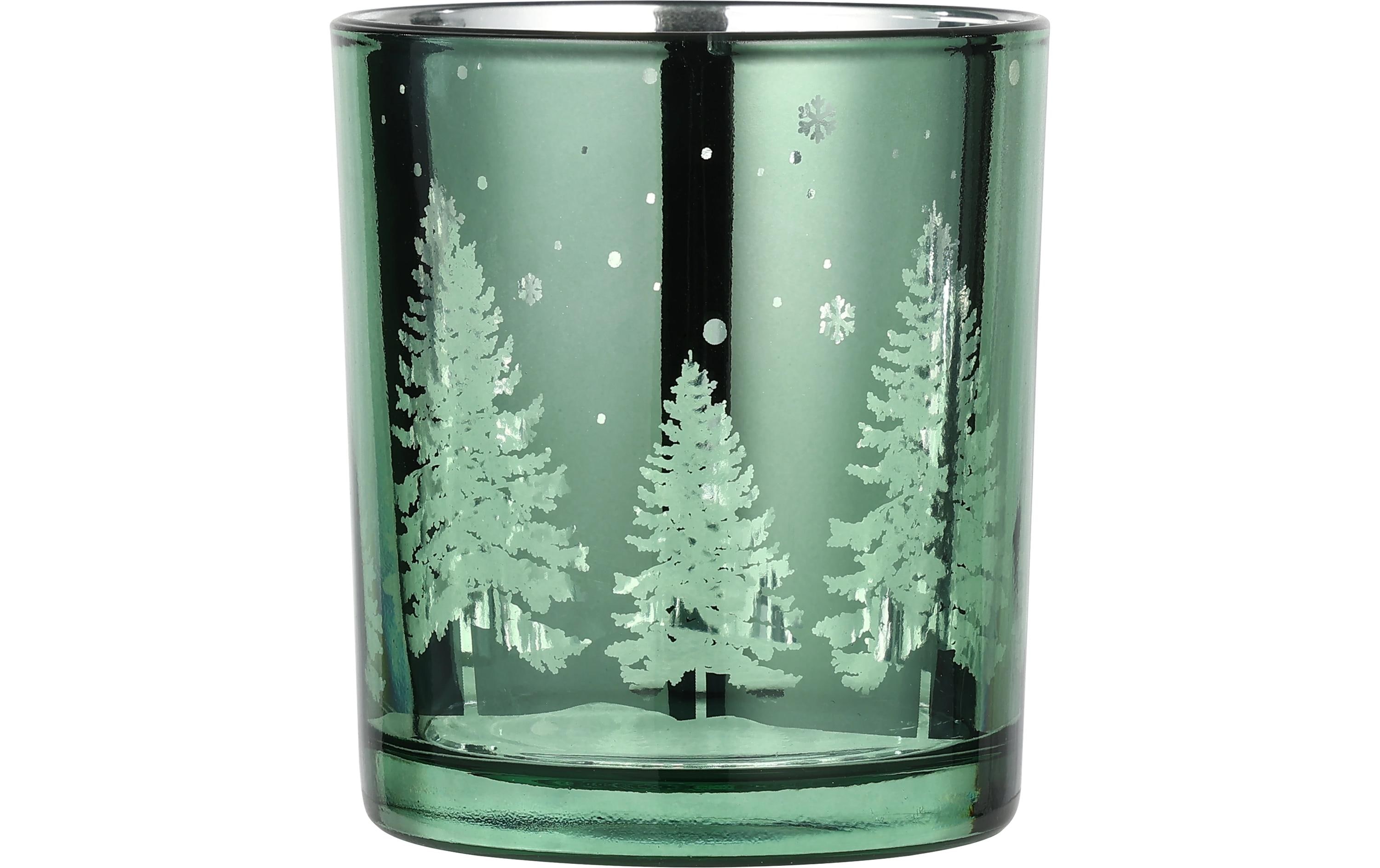 EGLO Teelichthalter Windlicht Christmas Lukut 8 cm Grün, Glas
