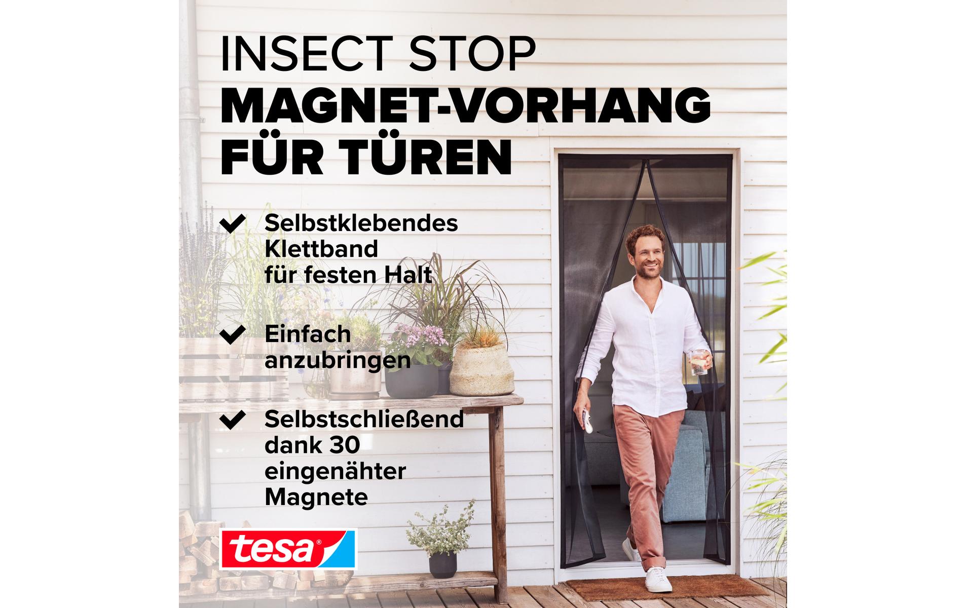 tesa Insektenschutz Magnetvorhang 1.2 x 2.4 m, Anthrazit