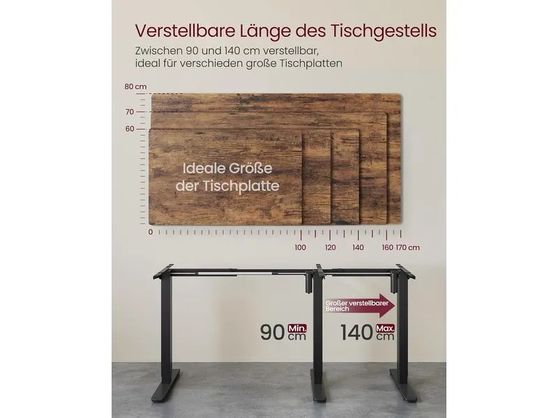 Songmics Tischgestell ohne Platte 72-120 cm, Schwarz Songmics Tischgestell ohne Platte 72-120 cm, Schwarz