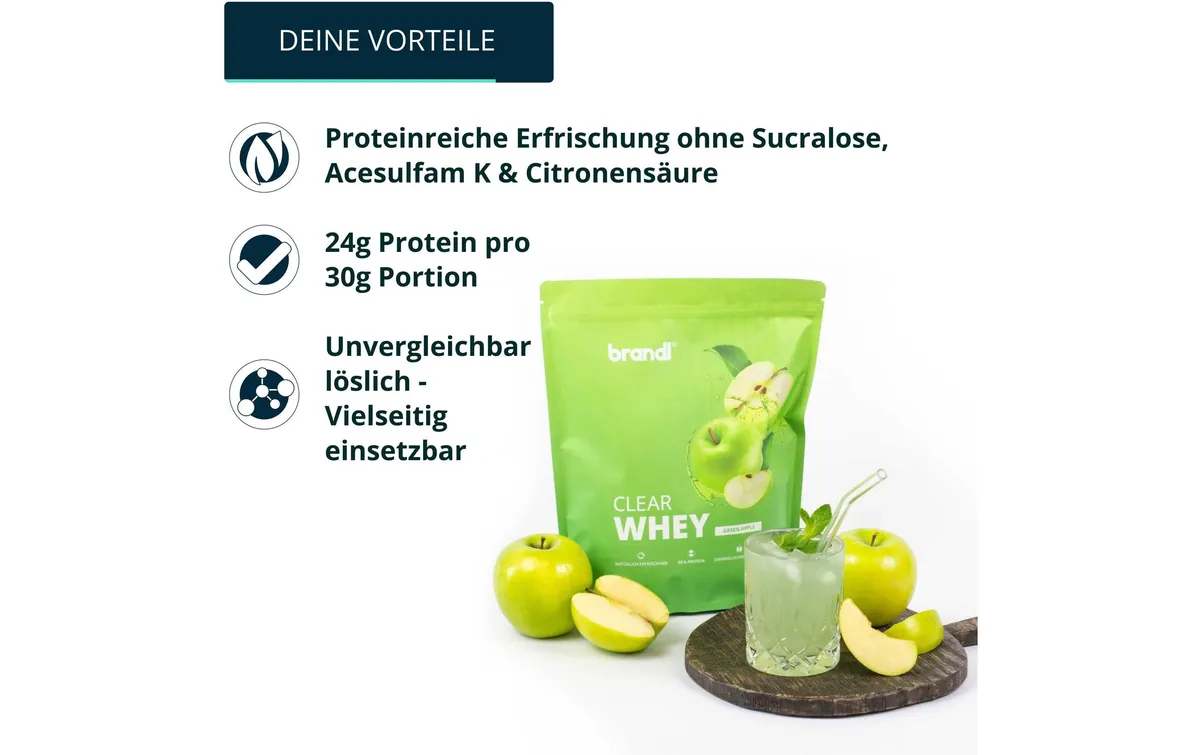 Brandl-Nutrition Pulver Clear Whey Apfel 800 g