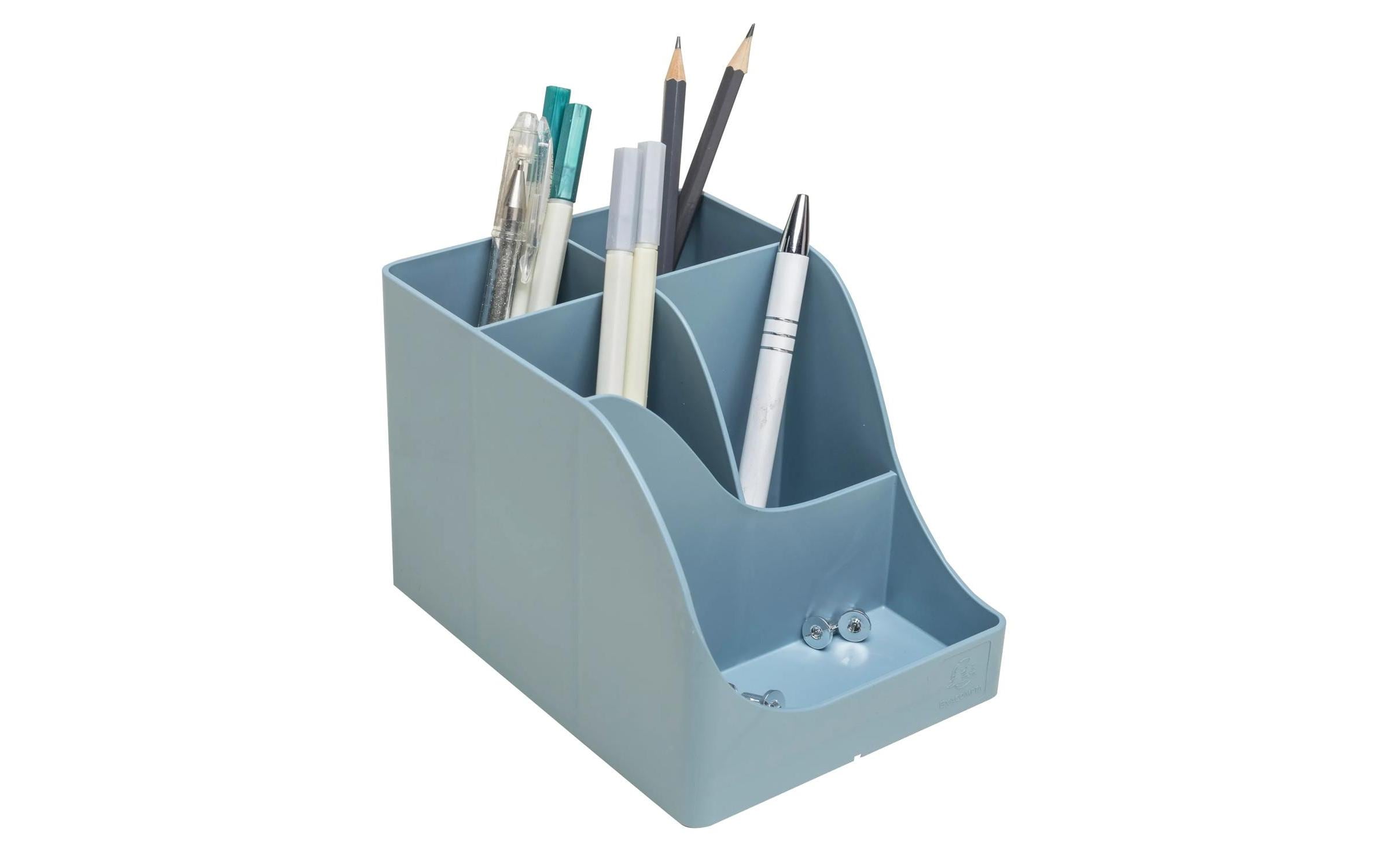 Exacompta Stiftehalter Pen Wave AutentiK, 5 Fächer, Blaugrau