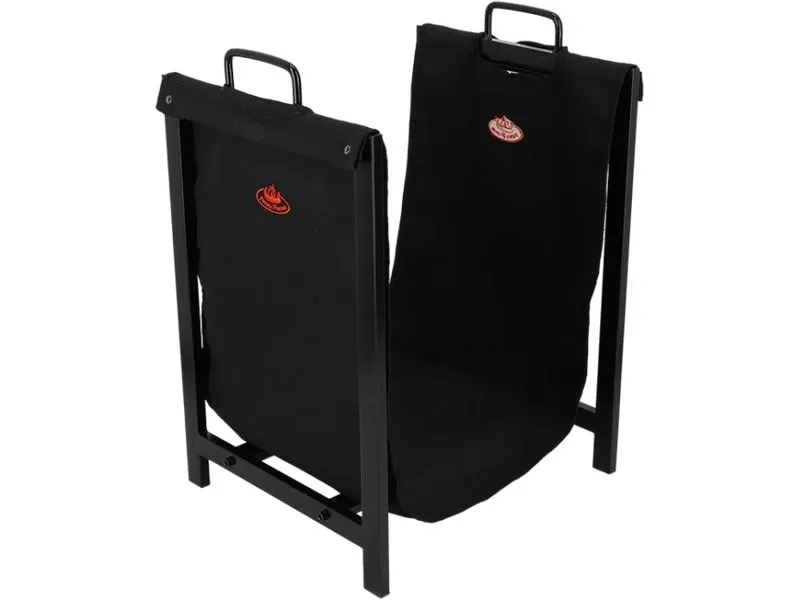 Esschert Design Kaminholz-Trage Schwarz Metall Canvas 44.2 x 38 x 61 cm Esschert Design Kaminholz-Trage Schwarz Metall Canvas 44.2 x 38 x 61 cm