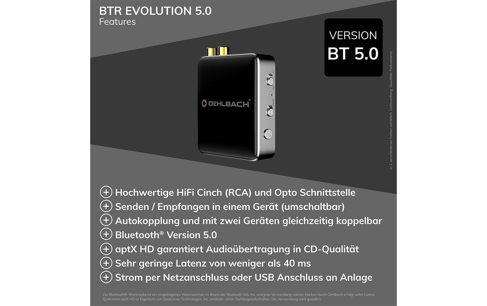 Oehlbach Bluetooth Adapter BTR Evolution 5.0 Schwarz