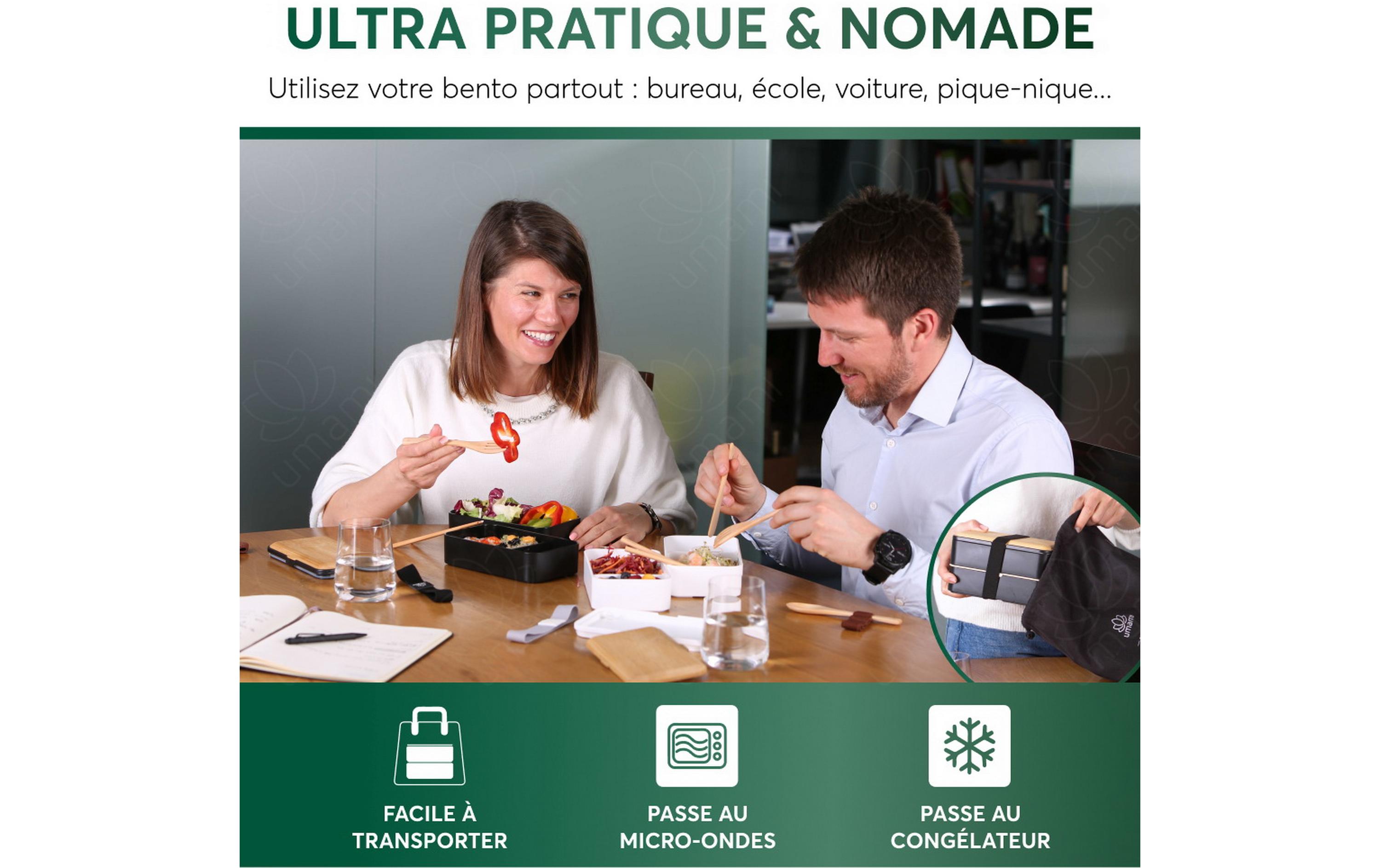 Umami Lunchbox Original L Black und Bamboo