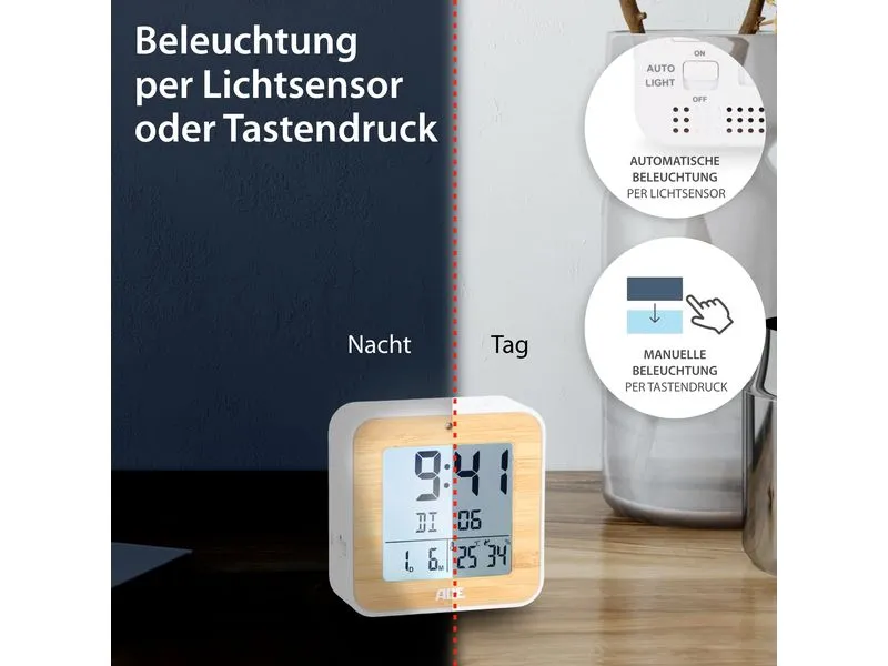 ADE Funkwecker Weiss/Nature