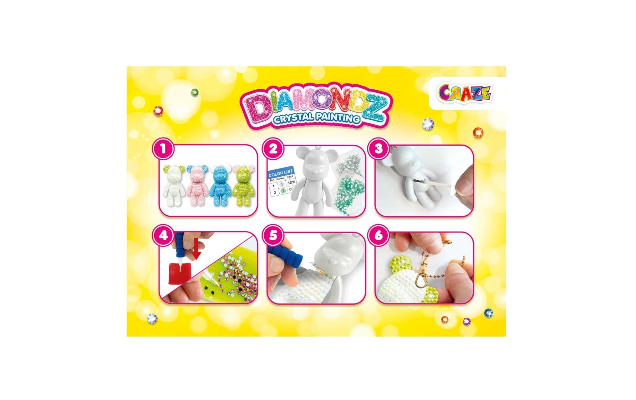 Craze Diamondz Keychain Set Teddybär