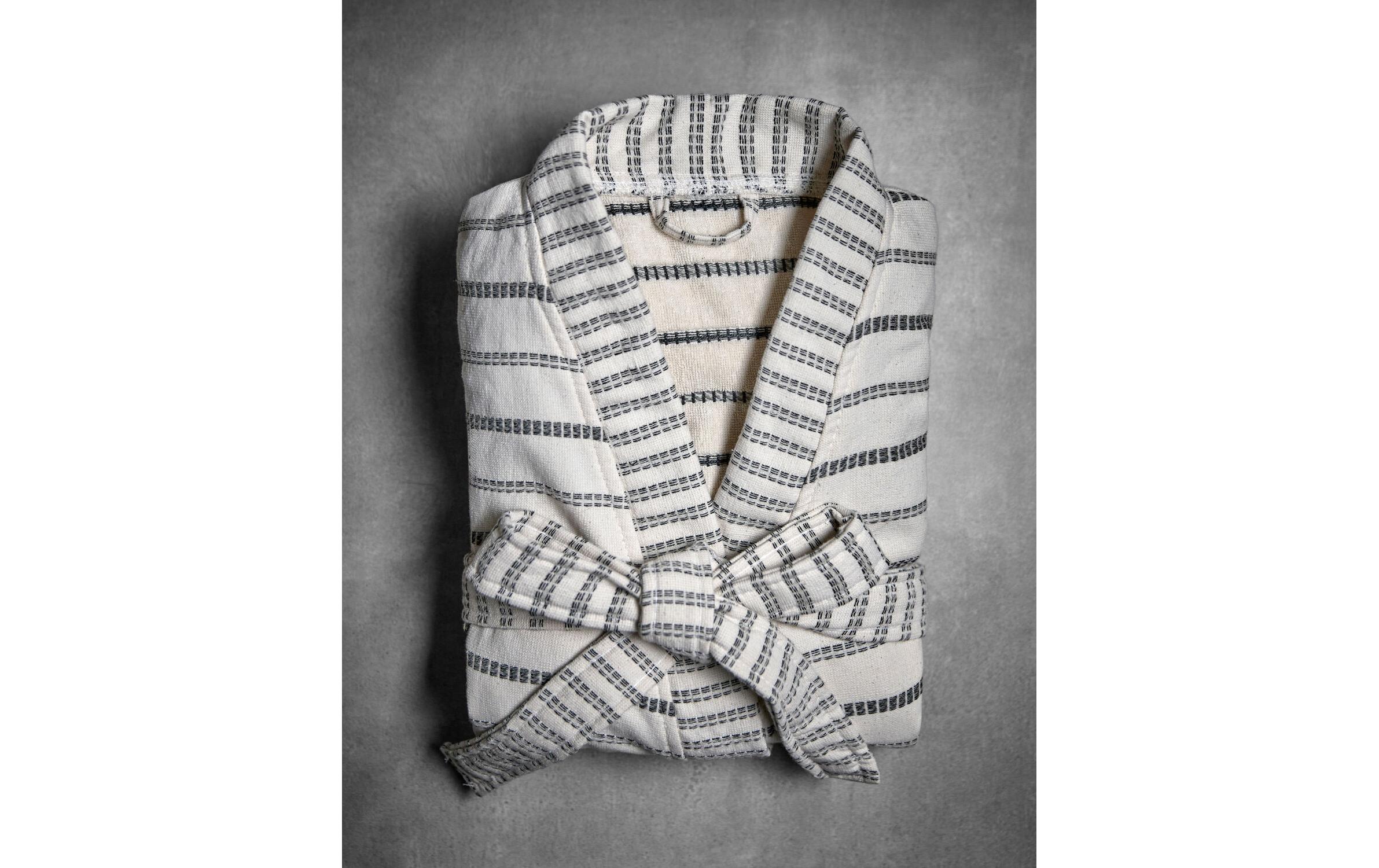 meraki Bademantel True Schwarz/Weiss