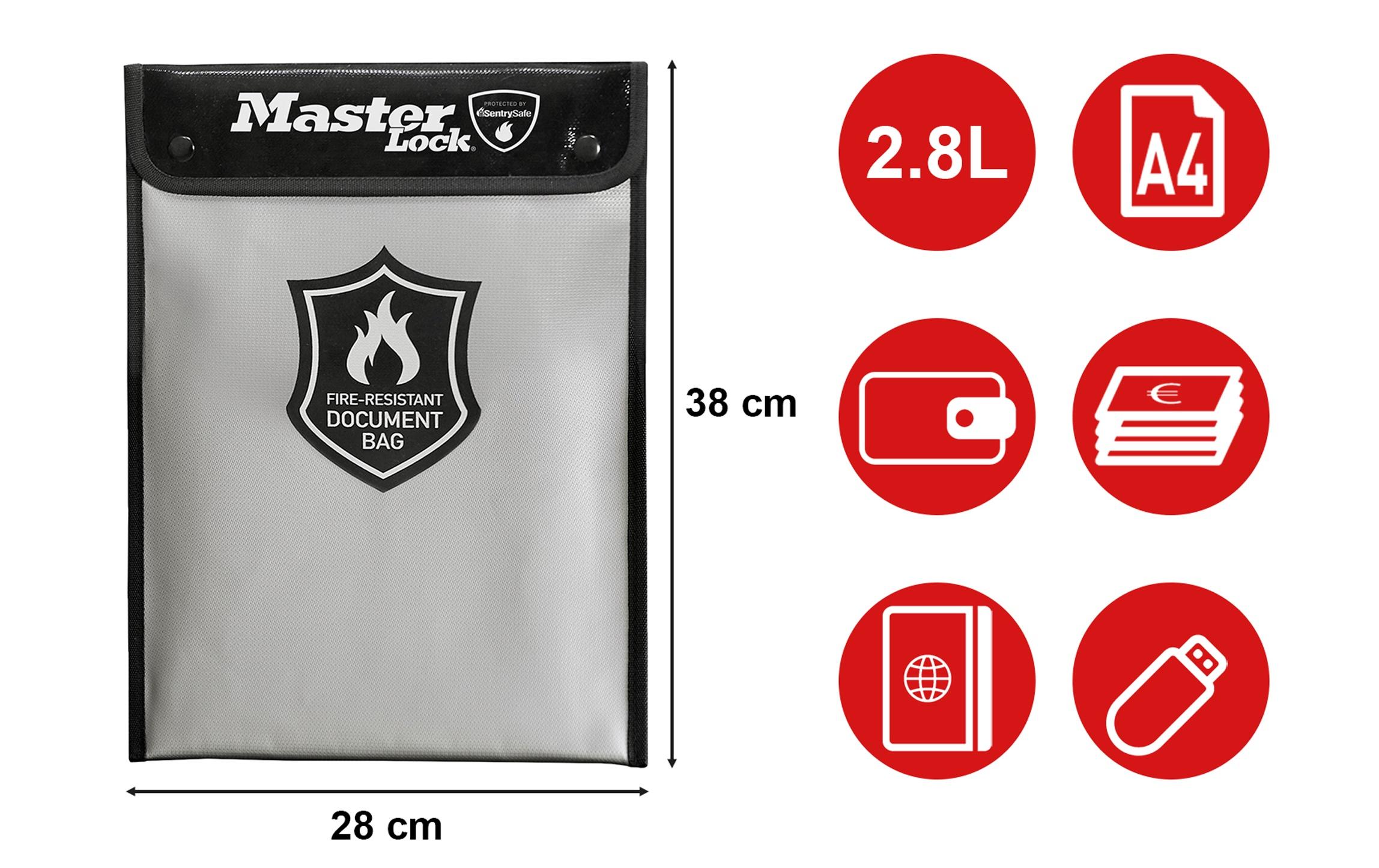 Masterlock Dokumententasche Feuer- und Wasserbeständig Masterlock Dokumententasche Feuer- und Wasserbeständig