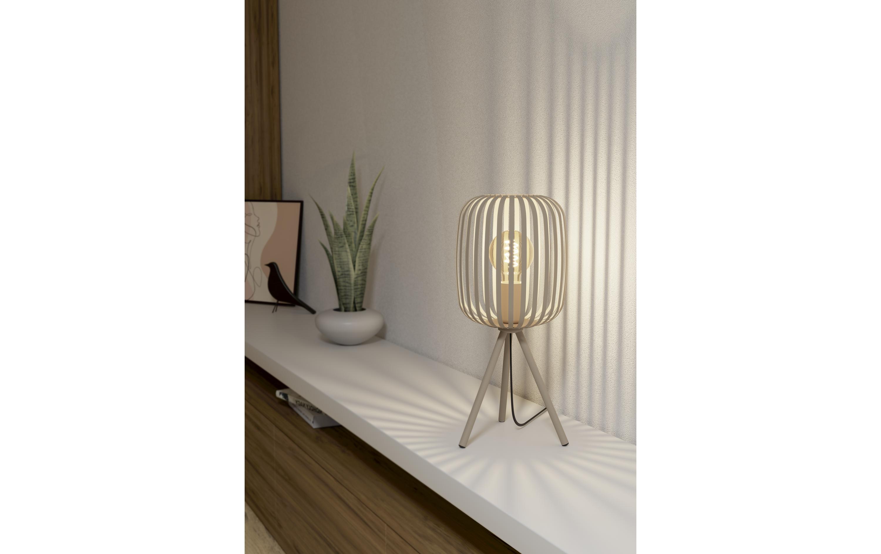 EGLO Leuchten Tischleuchte Zigbee ROMAZZINA beige exkl. E27 1x40W