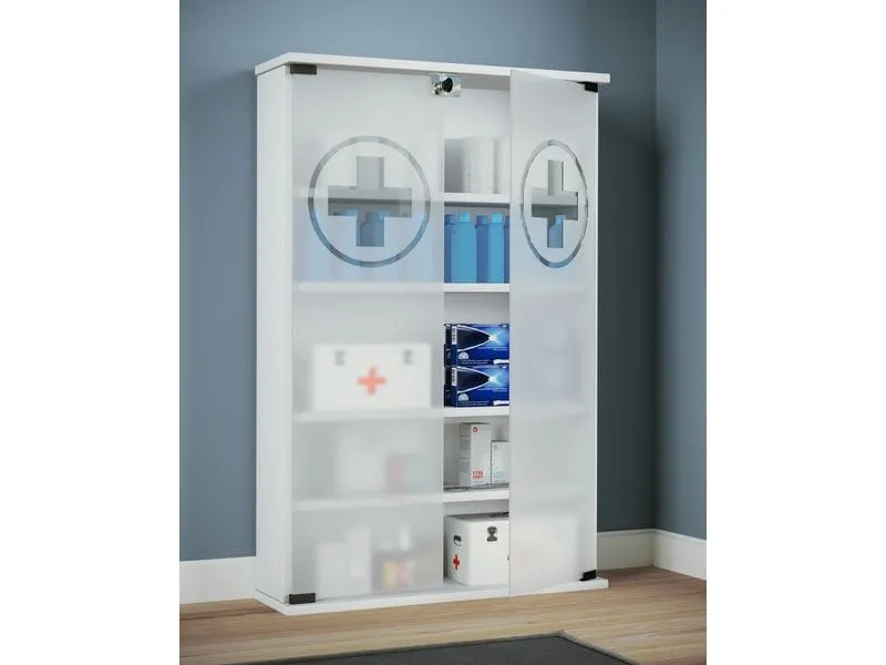 VCM Erste Hilfe Schrank Honula 91 x 60 x 17 cm, Weiss VCM Erste Hilfe Schrank Honula 91 x 60 x 17 cm, Weiss