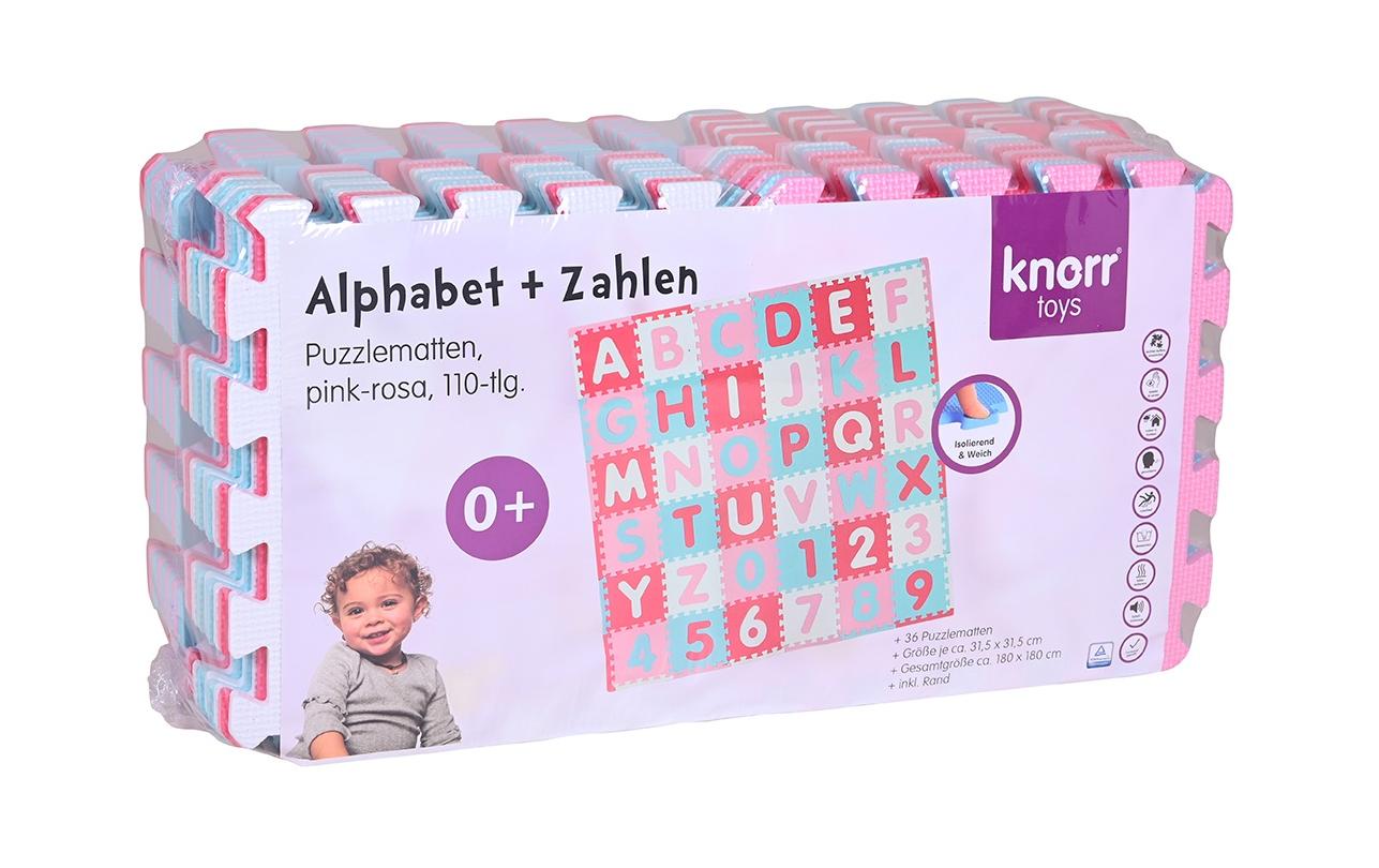 Knorrtoys Puzzlematte Alphabet + Zahlen pink-rosa