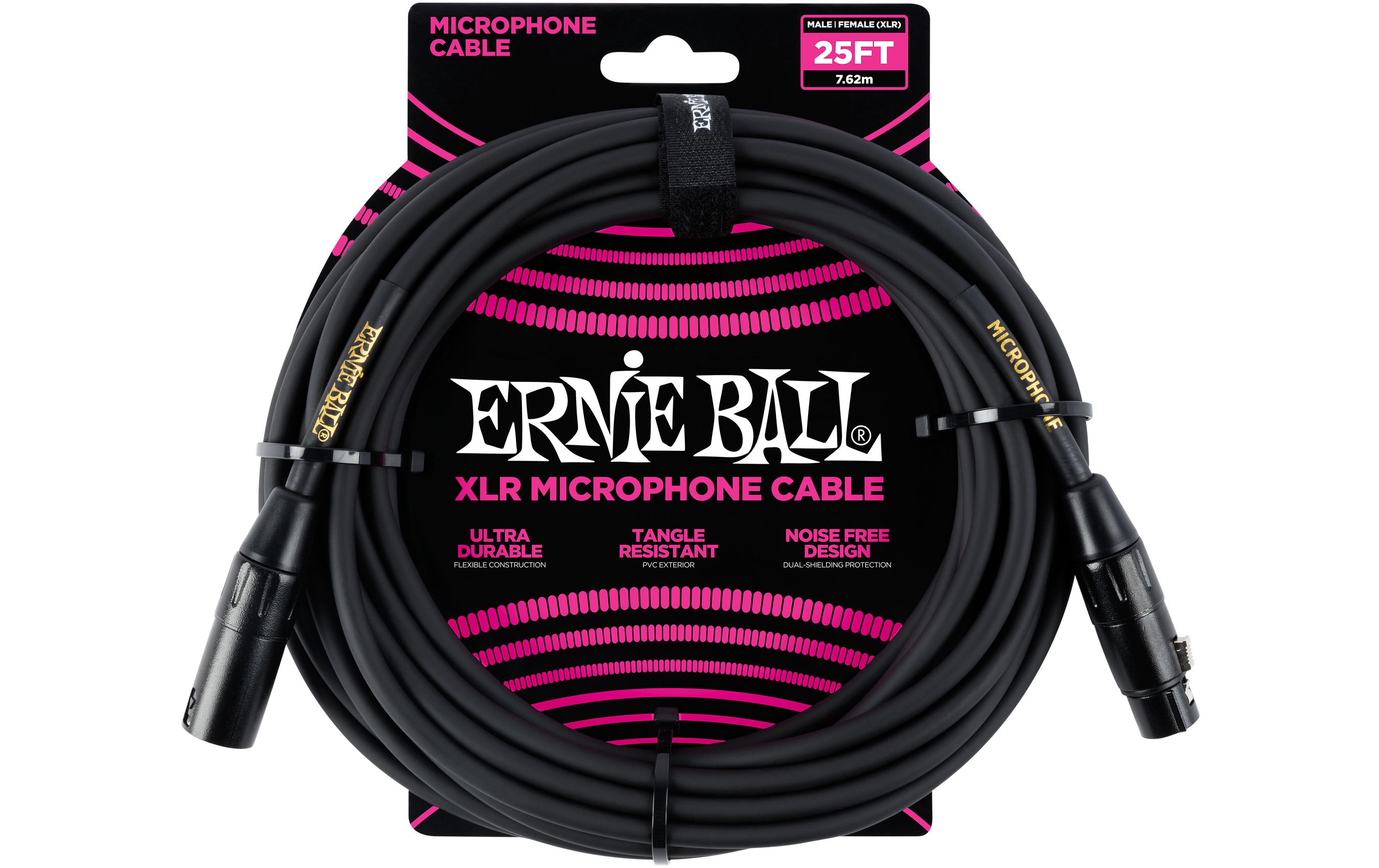Ernie Ball XLR-Kabel XLRm-XLRm 7.62 m, Schwarz Ernie Ball XLR-Kabel XLRm-XLRm 7.62 m, Schwarz