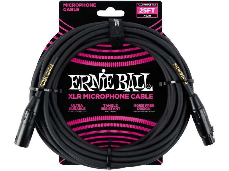 Ernie Ball XLR-Kabel XLRm-XLRm 7.62 m, Schwarz Ernie Ball XLR-Kabel XLRm-XLRm 7.62 m, Schwarz