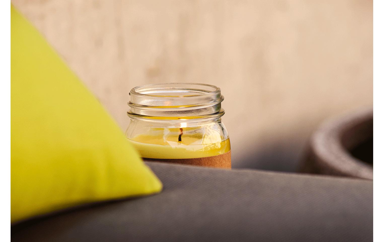 balthasar Gartenkerze Citronella Jar Gelb