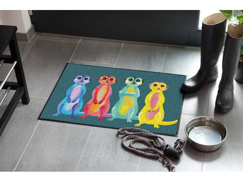Salonlöwe Fussmatte Rainbow Meerkats 50 cm x 75 cm