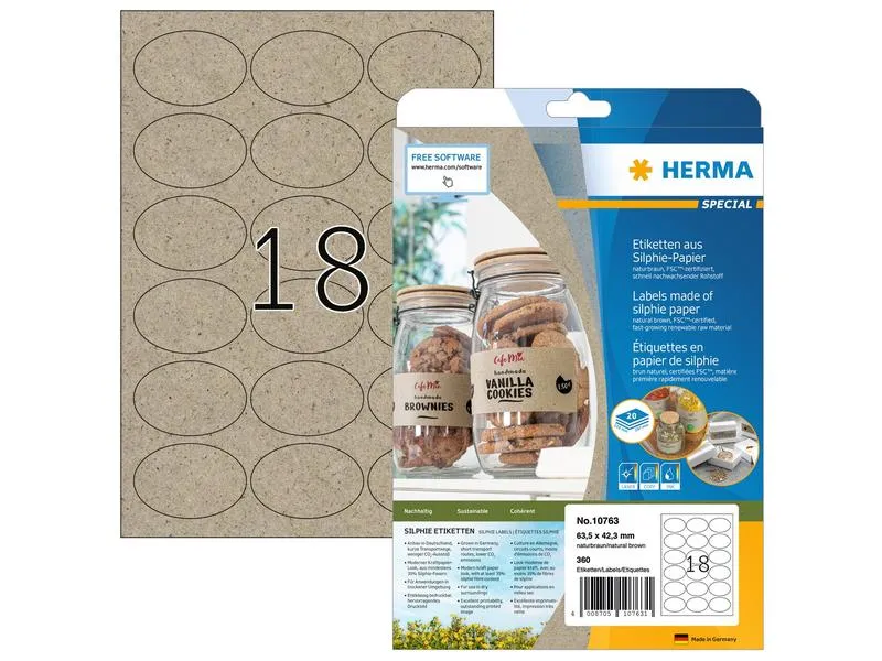 HERMA Vielzweck-Etiketten 63.5 x 42.3 mm, 20 Blatt