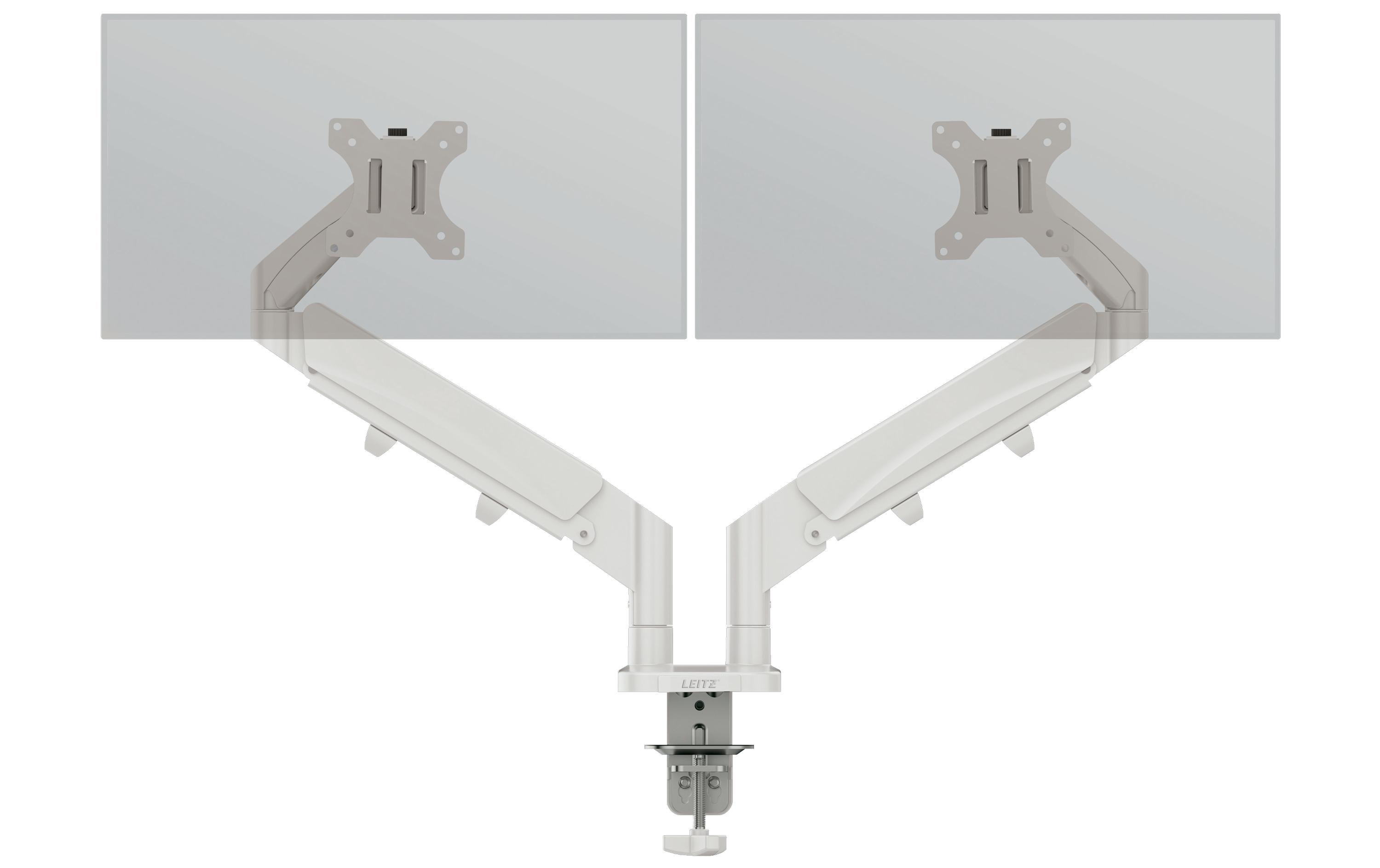Leitz Tischhalterung Dual Monitorarm Ergo bis 9 kg – Grau