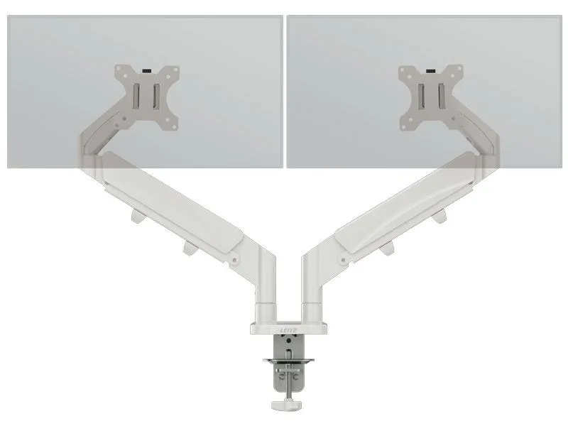 Leitz Tischhalterung Dual Monitorarm Ergo bis 9 kg – Grau