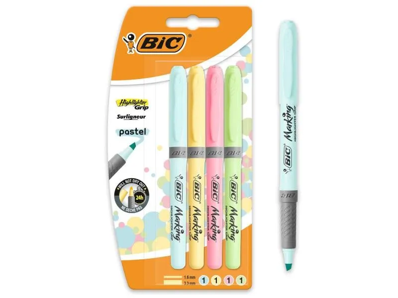 BIC Textmarker Highlighter Grip pastel 4 Stück BIC Textmarker Highlighter Grip pastel 4 Stück