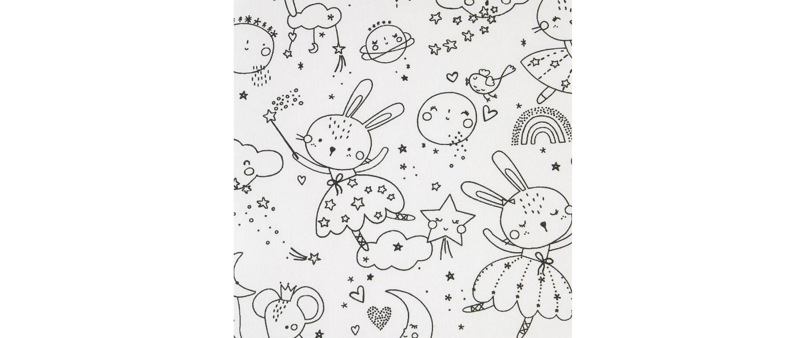 Basteln Stoff Idril 100 x 150 cm, Weiss / Schwarz Basteln Stoff Idril 100 x 150 cm, Weiss / Schwarz